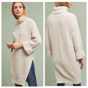 Anthropologie Oversized Knit Turtleneck Sweater